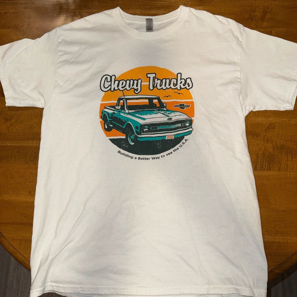 Hanes White Chevy Trucks Graphic Tee
